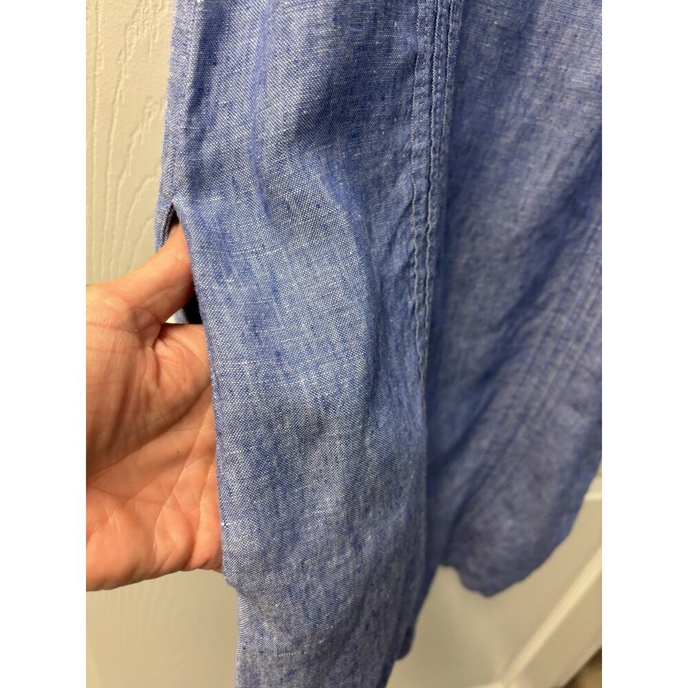 Singrid Olsen Blue Linen Dress Size Small - Picture 3 of 5